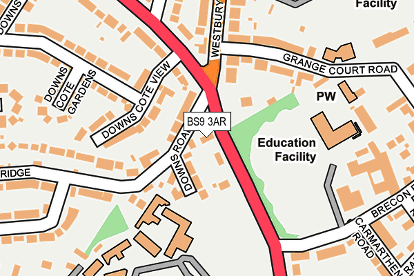 BS9 3AR map - OS OpenMap – Local (Ordnance Survey) BS9 3AR map - OS OpenMap – Local (Ordnance Survey)