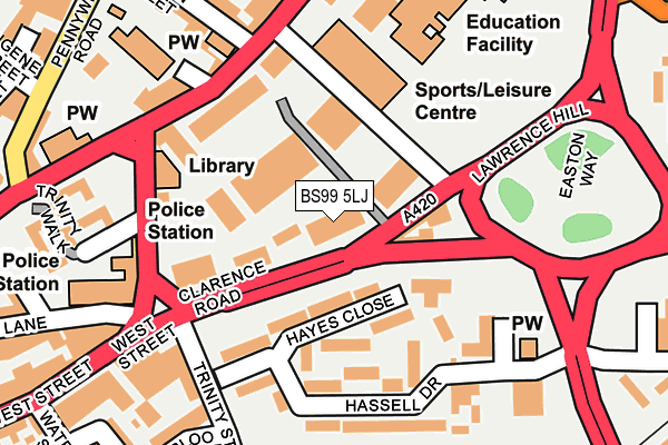 BS99 5LJ map - OS OpenMap – Local (Ordnance Survey)
