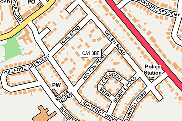 CA1 3BE map - OS OpenMap – Local (Ordnance Survey) CA1 3BE map - OS OpenMap – Local (Ordnance Survey)