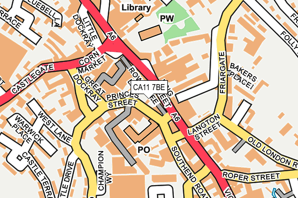 CA11 7BE map - OS OpenMap – Local (Ordnance Survey)