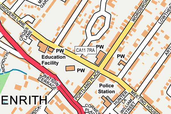 CA11 7RA map - OS OpenMap – Local (Ordnance Survey) CA11 7RA map - OS OpenMap – Local (Ordnance Survey)
