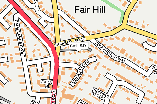 CA11 9JX map - OS OpenMap – Local (Ordnance Survey) CA11 9JX map - OS OpenMap – Local (Ordnance Survey)