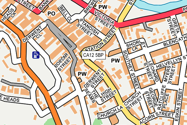 CA12 5BP map - OS OpenMap – Local (Ordnance Survey) CA12 5BP map - OS OpenMap – Local (Ordnance Survey)