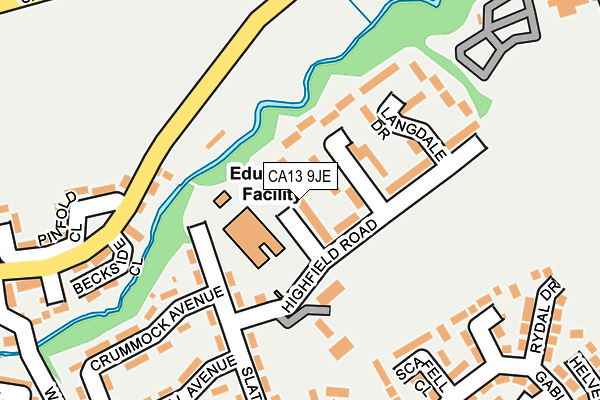 CA13 9JE map - OS OpenMap – Local (Ordnance Survey) CA13 9JE map - OS OpenMap – Local (Ordnance Survey)