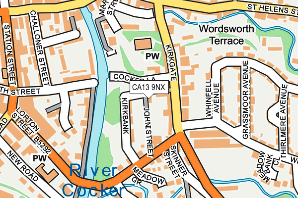 CA13 9NX map - OS OpenMap – Local (Ordnance Survey) CA13 9NX map - OS OpenMap – Local (Ordnance Survey)