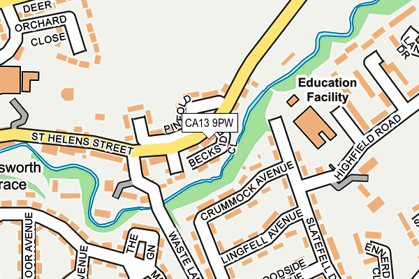 CA13 9PW map - OS OpenMap – Local (Ordnance Survey) CA13 9PW map - OS OpenMap – Local (Ordnance Survey)