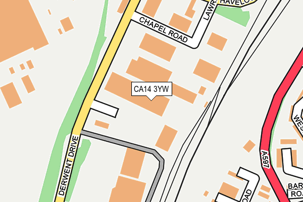 CA14 3YW map - OS OpenMap – Local (Ordnance Survey) CA14 3YW map - OS OpenMap – Local (Ordnance Survey)
