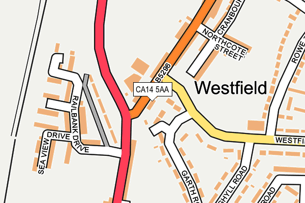 CA14 5AA map - OS OpenMap – Local (Ordnance Survey) CA14 5AA map - OS OpenMap – Local (Ordnance Survey)