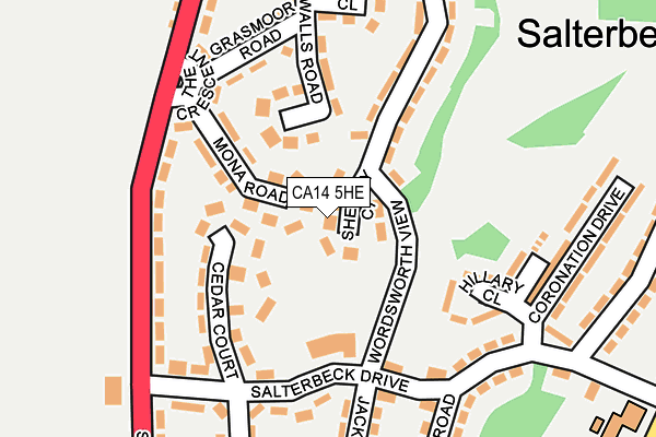 CA14 5HE map - OS OpenMap – Local (Ordnance Survey) CA14 5HE map - OS OpenMap – Local (Ordnance Survey)