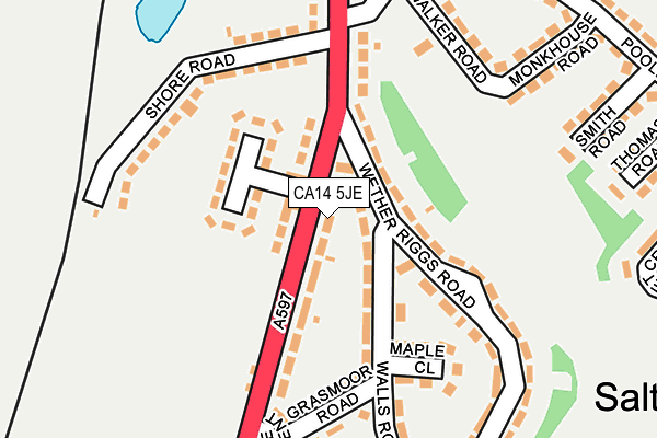 CA14 5JE map - OS OpenMap – Local (Ordnance Survey) CA14 5JE map - OS OpenMap – Local (Ordnance Survey)
