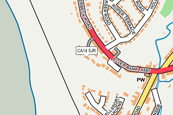 CA14 5JR map - OS OpenMap – Local (Ordnance Survey) CA14 5JR map - OS OpenMap – Local (Ordnance Survey)