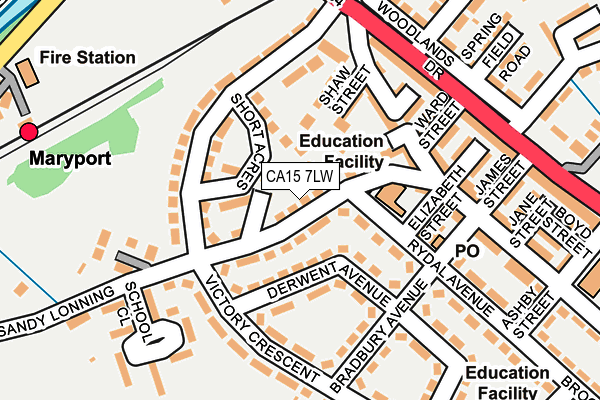 CA15 7LW map - OS OpenMap – Local (Ordnance Survey)