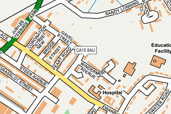 CA15 8AU map - OS OpenMap – Local (Ordnance Survey) CA15 8AU map - OS OpenMap – Local (Ordnance Survey)