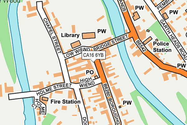 CA16 6YB map - OS OpenMap – Local (Ordnance Survey)