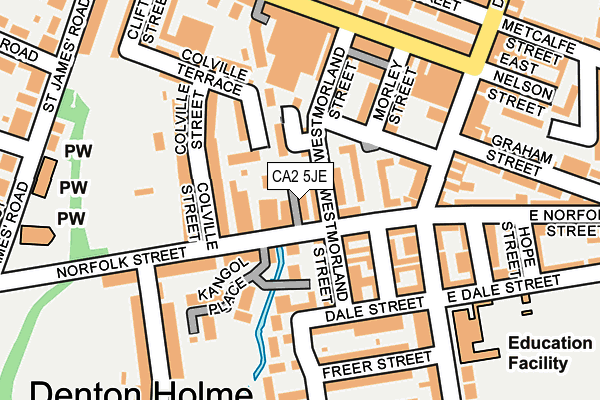 CA2 5JE map - OS OpenMap – Local (Ordnance Survey) CA2 5JE map - OS OpenMap – Local (Ordnance Survey)