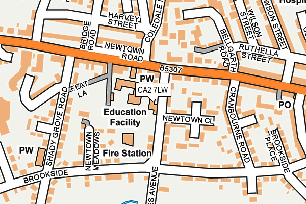 CA2 7LW map - OS OpenMap – Local (Ordnance Survey) CA2 7LW map - OS OpenMap – Local (Ordnance Survey)