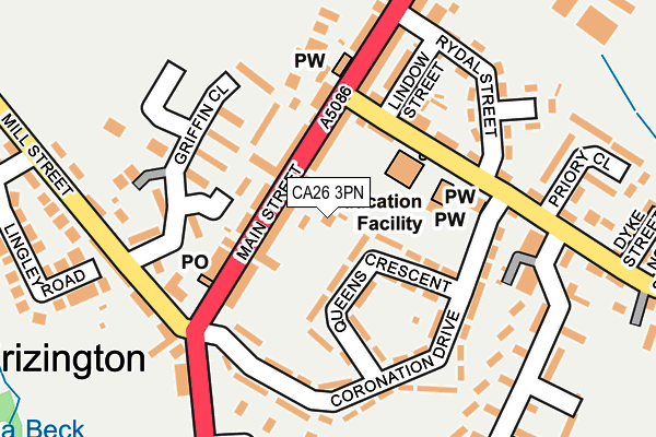 CA26 3PN map - OS OpenMap – Local (Ordnance Survey) CA26 3PN map - OS OpenMap – Local (Ordnance Survey)