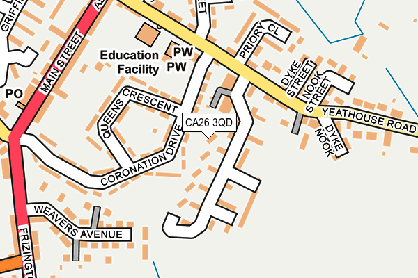 CA26 3QD map - OS OpenMap – Local (Ordnance Survey) CA26 3QD map - OS OpenMap – Local (Ordnance Survey)
