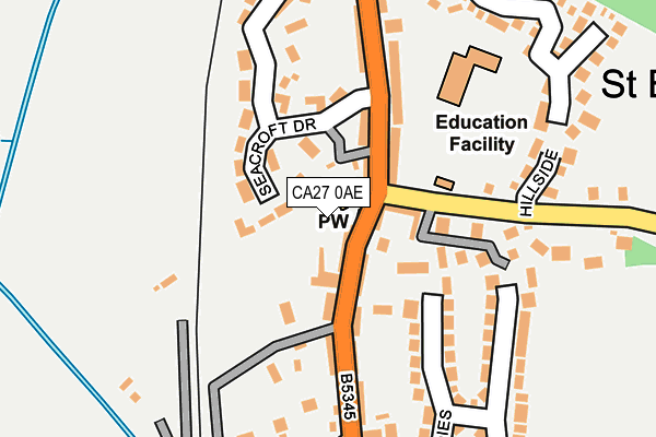 CA27 0AE map - OS OpenMap – Local (Ordnance Survey) CA27 0AE map - OS OpenMap – Local (Ordnance Survey)
