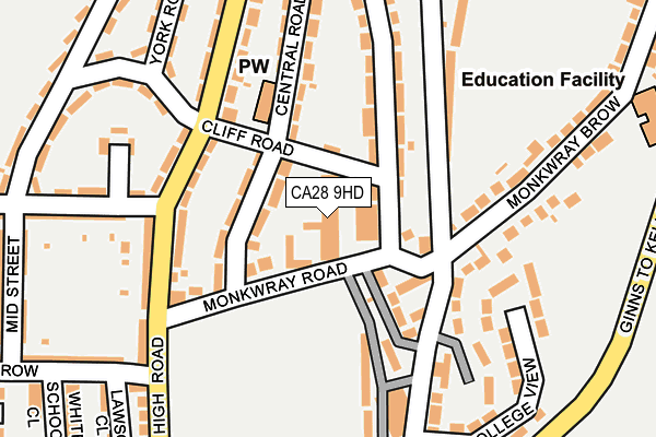 CA28 9HD map - OS OpenMap – Local (Ordnance Survey) CA28 9HD map - OS OpenMap – Local (Ordnance Survey)