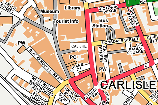 CA3 8HE map - OS OpenMap – Local (Ordnance Survey) CA3 8HE map - OS OpenMap – Local (Ordnance Survey)