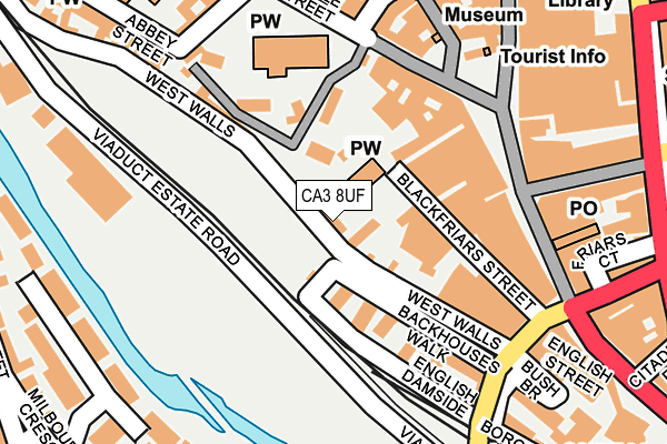 CA3 8UF map - OS OpenMap – Local (Ordnance Survey) CA3 8UF map - OS OpenMap – Local (Ordnance Survey)