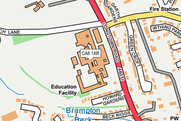 CA8 1AR map - OS OpenMap – Local (Ordnance Survey) CA8 1AR map - OS OpenMap – Local (Ordnance Survey)