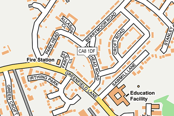 CA8 1DF map - OS OpenMap – Local (Ordnance Survey) CA8 1DF map - OS OpenMap – Local (Ordnance Survey)