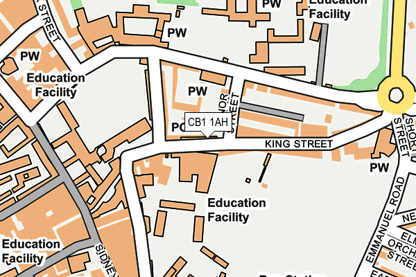 CB1 1AH map - OS OpenMap – Local (Ordnance Survey) CB1 1AH map - OS OpenMap – Local (Ordnance Survey)