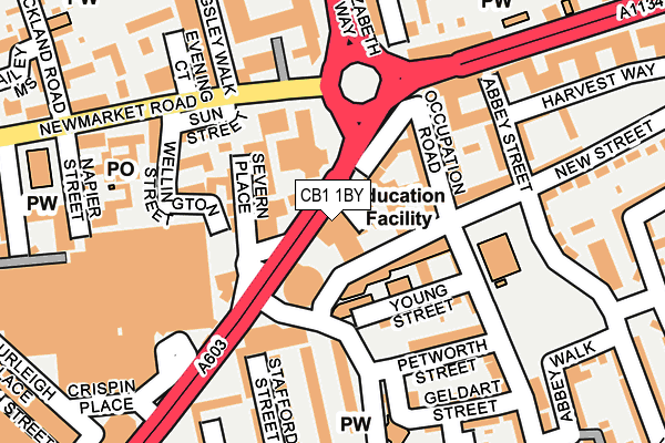 CB1 1BY map - OS OpenMap – Local (Ordnance Survey) CB1 1BY map - OS OpenMap – Local (Ordnance Survey)