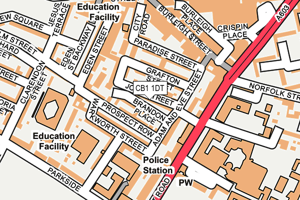 CB1 1DT map - OS OpenMap – Local (Ordnance Survey) CB1 1DT map - OS OpenMap – Local (Ordnance Survey)