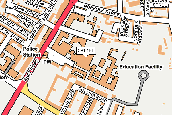 CB1 1PT map - OS OpenMap – Local (Ordnance Survey) CB1 1PT map - OS OpenMap – Local (Ordnance Survey)