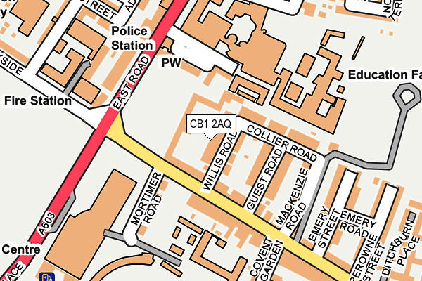 CB1 2AQ map - OS OpenMap – Local (Ordnance Survey) CB1 2AQ map - OS OpenMap – Local (Ordnance Survey)