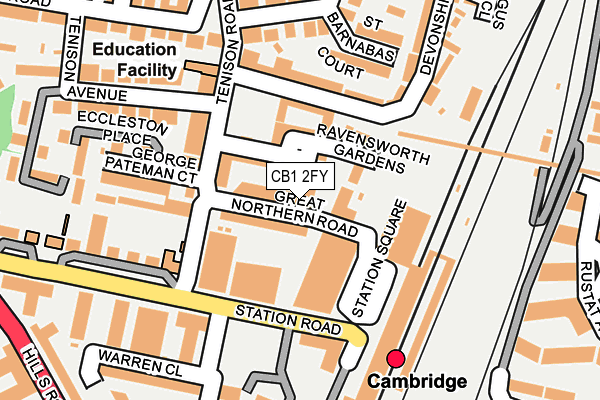 CB1 2FY map - OS OpenMap – Local (Ordnance Survey) CB1 2FY map - OS OpenMap – Local (Ordnance Survey)