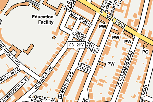 CB1 2HY map - OS OpenMap – Local (Ordnance Survey) CB1 2HY map - OS OpenMap – Local (Ordnance Survey)