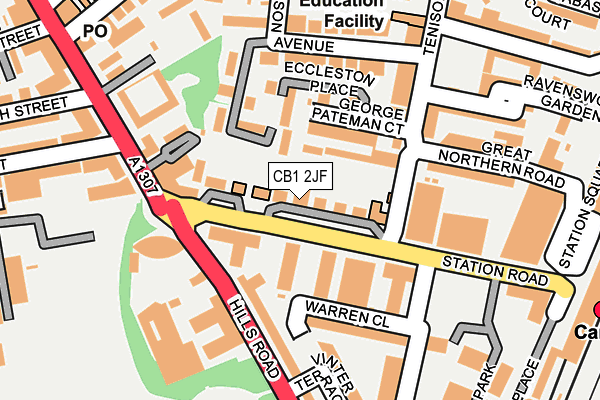 CB1 2JF map - OS OpenMap – Local (Ordnance Survey) CB1 2JF map - OS OpenMap – Local (Ordnance Survey)