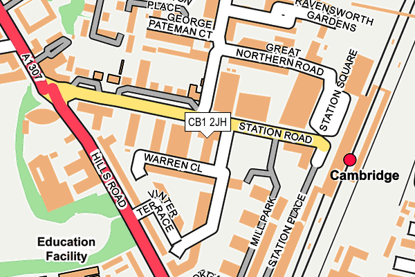 CB1 2JH map - OS OpenMap – Local (Ordnance Survey) CB1 2JH map - OS OpenMap – Local (Ordnance Survey)