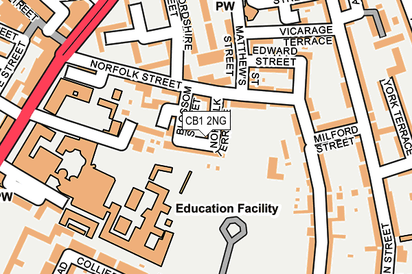 CB1 2NG map - OS OpenMap – Local (Ordnance Survey) CB1 2NG map - OS OpenMap – Local (Ordnance Survey)