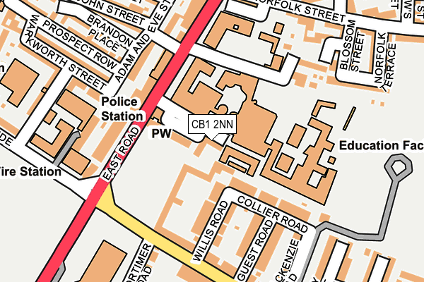 CB1 2NN map - OS OpenMap – Local (Ordnance Survey) CB1 2NN map - OS OpenMap – Local (Ordnance Survey)