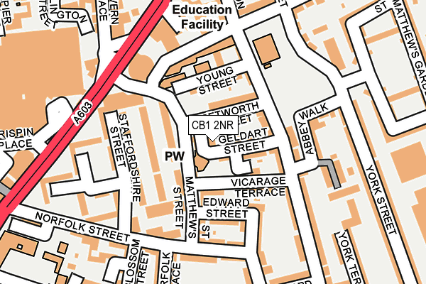 CB1 2NR map - OS OpenMap – Local (Ordnance Survey) CB1 2NR map - OS OpenMap – Local (Ordnance Survey)