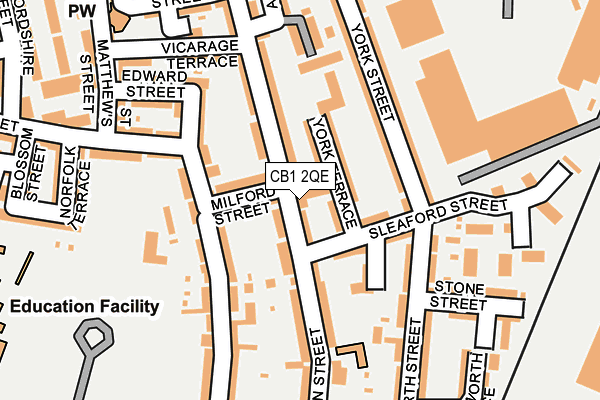 CB1 2QE map - OS OpenMap – Local (Ordnance Survey) CB1 2QE map - OS OpenMap – Local (Ordnance Survey)