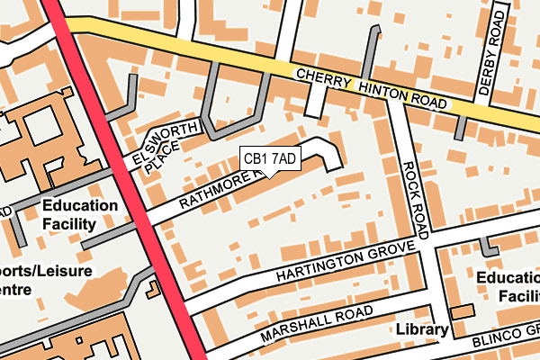 CB1 7AD map - OS OpenMap – Local (Ordnance Survey) CB1 7AD map - OS OpenMap – Local (Ordnance Survey)