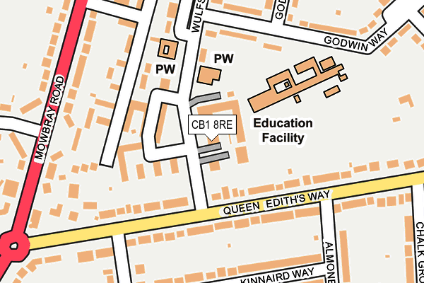 CB1 8RE map - OS OpenMap – Local (Ordnance Survey) CB1 8RE map - OS OpenMap – Local (Ordnance Survey)