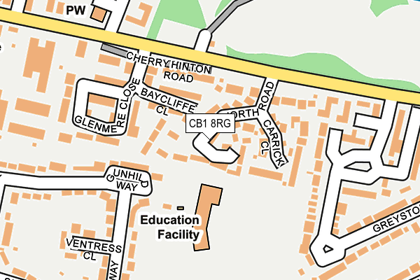 CB1 8RG map - OS OpenMap – Local (Ordnance Survey) CB1 8RG map - OS OpenMap – Local (Ordnance Survey)