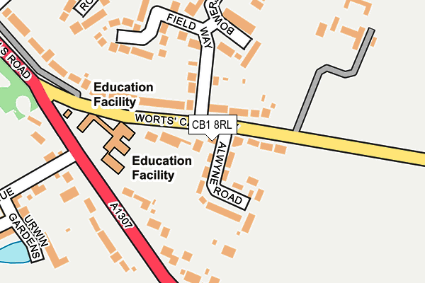 CB1 8RL map - OS OpenMap – Local (Ordnance Survey) CB1 8RL map - OS OpenMap – Local (Ordnance Survey)