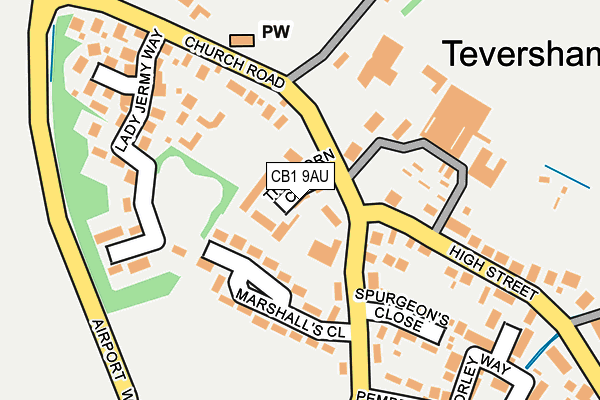 CB1 9AU map - OS OpenMap – Local (Ordnance Survey) CB1 9AU map - OS OpenMap – Local (Ordnance Survey)