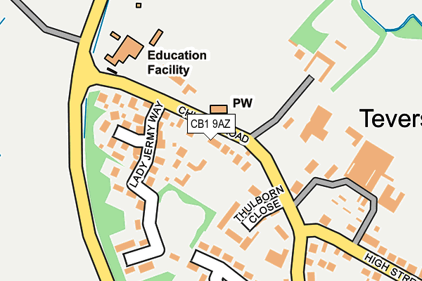 CB1 9AZ map - OS OpenMap – Local (Ordnance Survey) CB1 9AZ map - OS OpenMap – Local (Ordnance Survey)