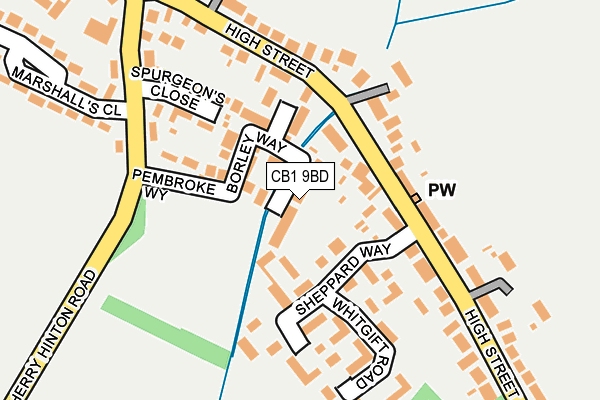 CB1 9BD map - OS OpenMap – Local (Ordnance Survey) CB1 9BD map - OS OpenMap – Local (Ordnance Survey)