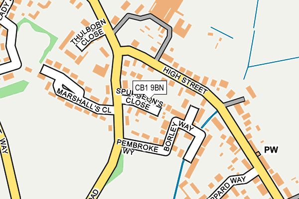 CB1 9BN map - OS OpenMap – Local (Ordnance Survey) CB1 9BN map - OS OpenMap – Local (Ordnance Survey)