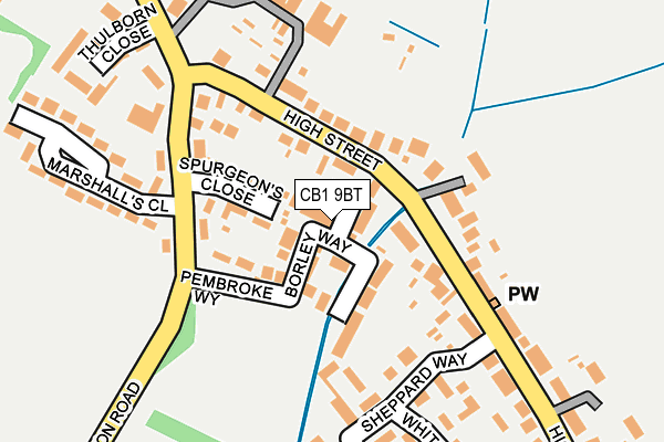 CB1 9BT map - OS OpenMap – Local (Ordnance Survey) CB1 9BT map - OS OpenMap – Local (Ordnance Survey)